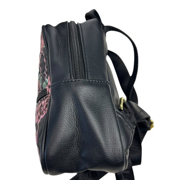 Luv Betsey Johnson Sadie Mini Sequin Black Rose Quilted Backpack - Picture 6 of 10